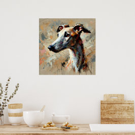 Whippet-Hunde-Kunstposter Poster