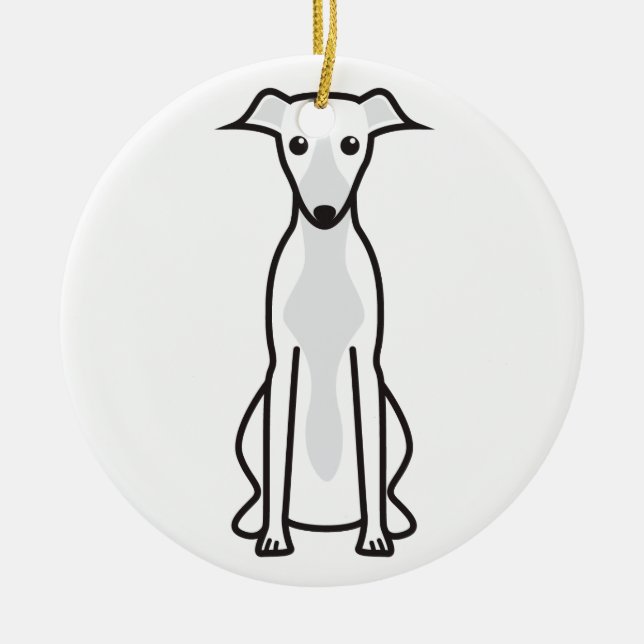 Whippet HundeCartoon Keramik Ornament (Vorne)