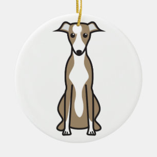 Whippet HundeCartoon Keramikornament