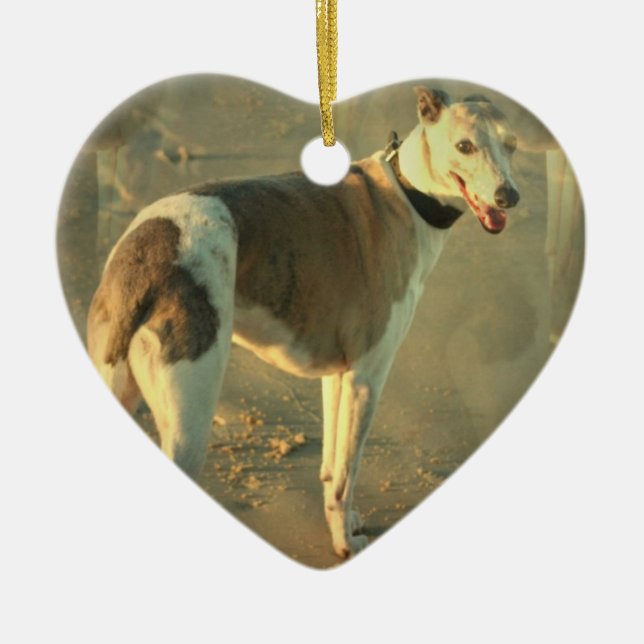 Whippet Hundeverzierung Keramikornament (Vorne)