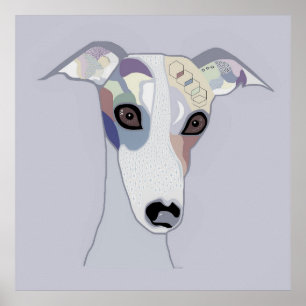 Whippet in Denim Colors Poster