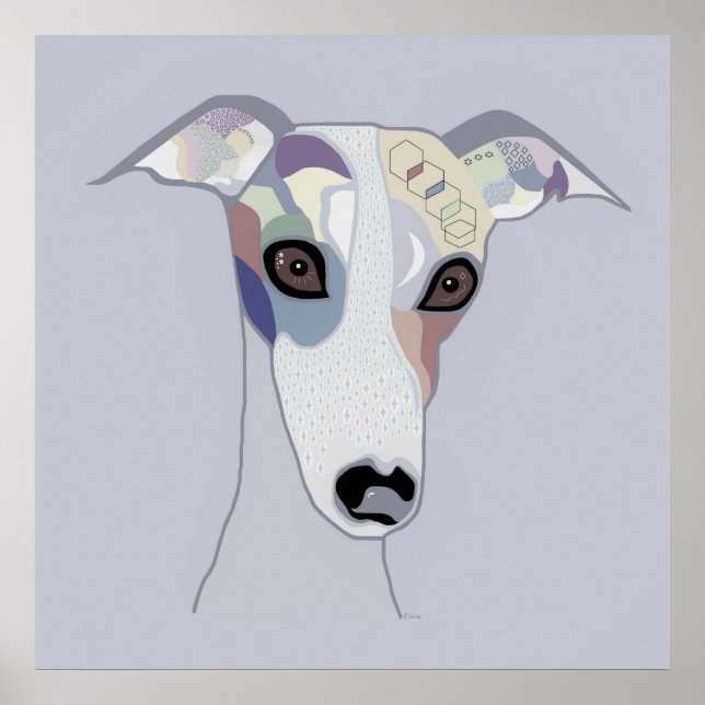 Whippet in Denim Colors Poster (Vorne)