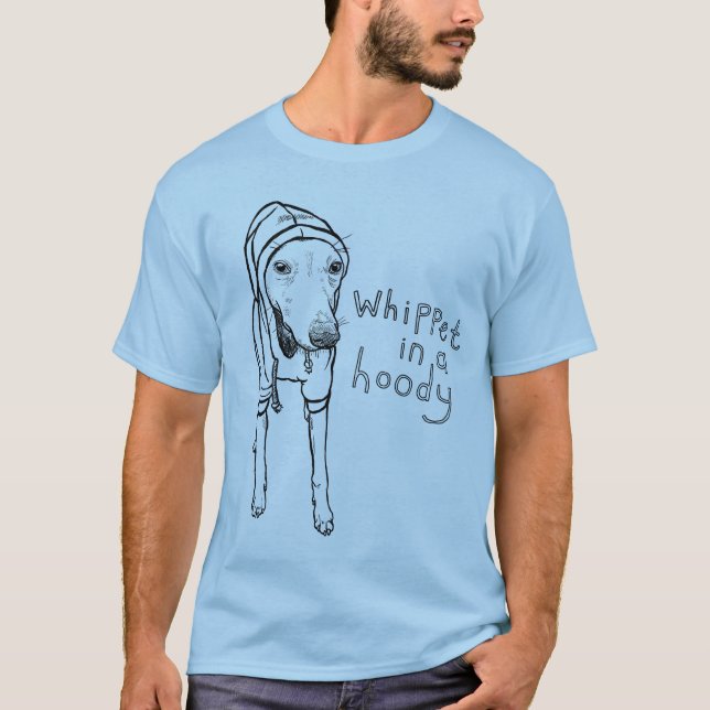 Whippet in einem Hoody (Vorderseite)