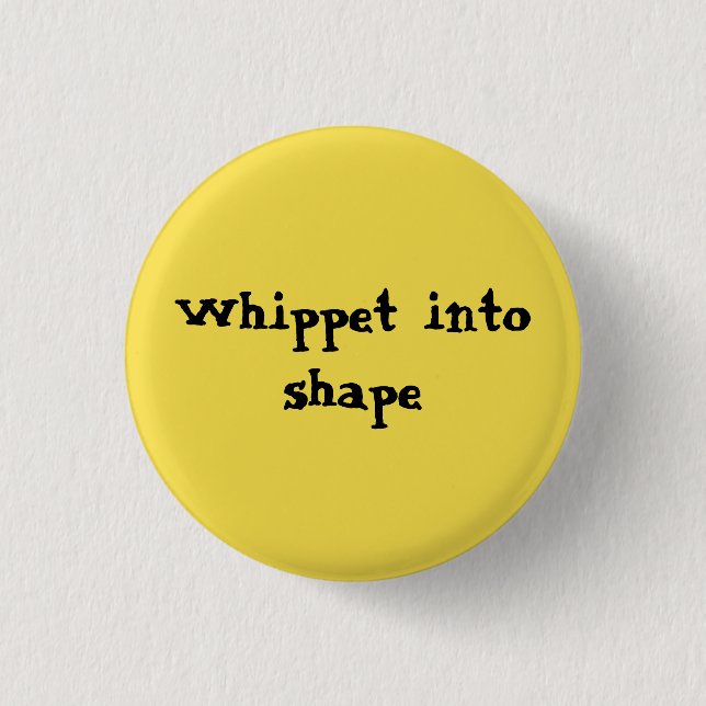 Whippet in Form - kleiner Knopf Button (Vorderseite)