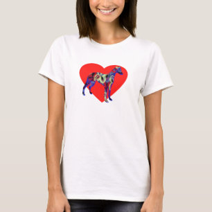 Whippet/Italienische Greyhound Silhouette Hund Rot T-Shirt