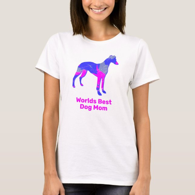 Whippet/Italienischer Greyhound Hund Silhouette Ro T-Shirt (Vorderseite)