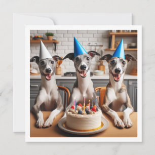 Whippet-Karte, Whippet-Geburtstag, Whippet Einladung