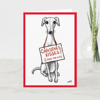 Whippet Kisses Feiertagskarte