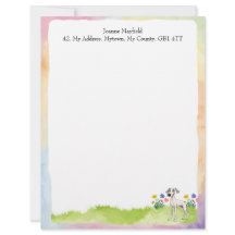Whippet Letterhead 8,5" x 11" Wasserfarbdesign
