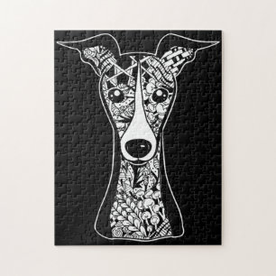 Whippet Lover   Italienische Greyhound Face Graphi Puzzle