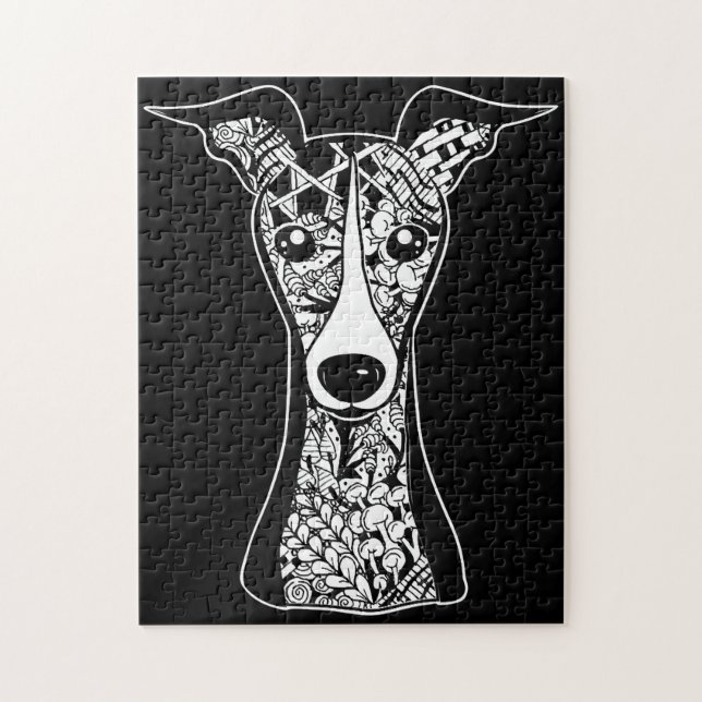 Whippet Lover | Italienische Greyhound Face Graphi Puzzle (Vertikal)