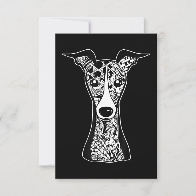 Whippet Lover | Italienische Greyhound Face Graphi RSVP Karte (Vorderseite)