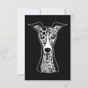 Whippet Lover   Italienische Greyhound Face Graphi RSVP Karte