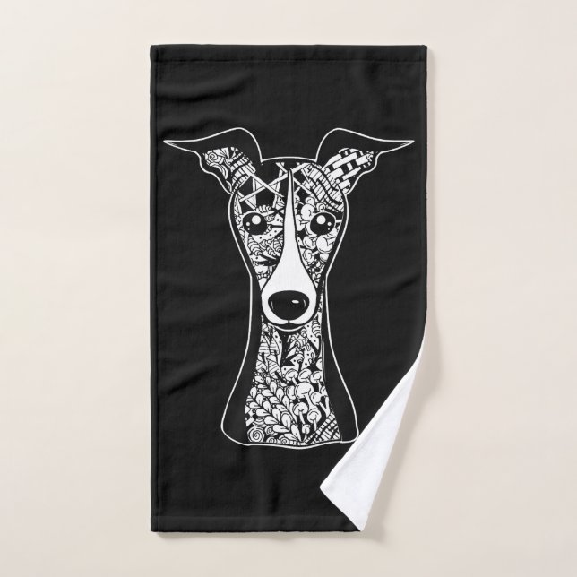 Whippet Lover| Italienische Greyhound Face Graphic Handtuch (Handtuch)