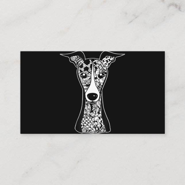 Whippet Lover| Italienische Greyhound Face Graphic Visitenkarte (Vorderseite)