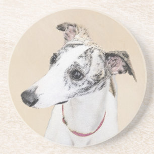 Whippet-Malerei - Niedliche Original-Hundekunst Getränkeuntersetzer
