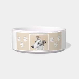 Whippet-Malerei - Niedliche Original-Hundekunst Napf