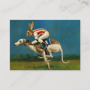 Whippet mit Rabbit Jocky ACEO Business Card Visitenkarte