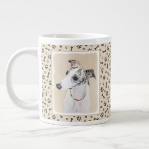 Whippet Painting - Niedliche Original Hunde Kunst Jumbo-Tasse