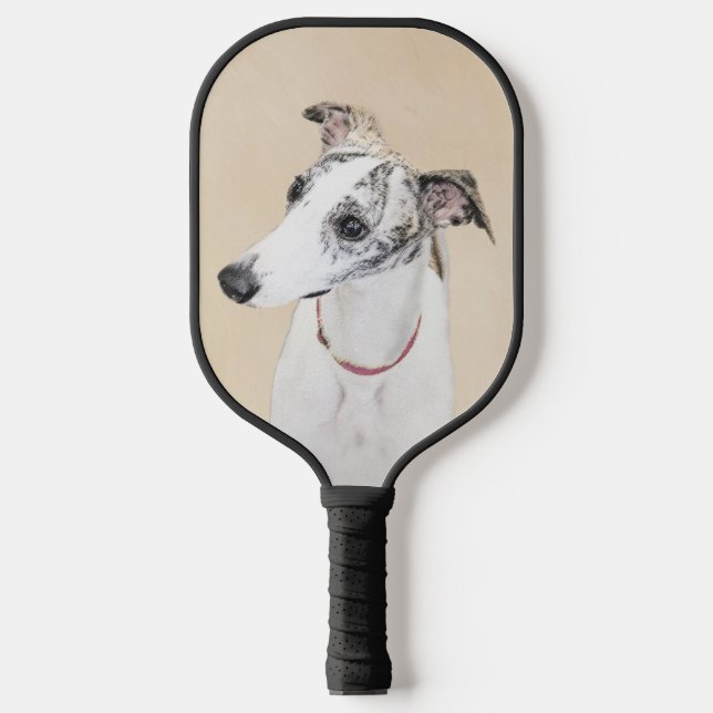 Whippet Painting - Niedliche Original Hunde Kunst Pickleball Schläger (Vorderseite)
