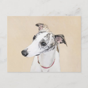 Whippet Painting - Niedliche Original Hunde Kunst Postkarte