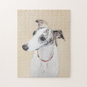 Whippet Painting - Niedliche Original Hunde Kunst Puzzle