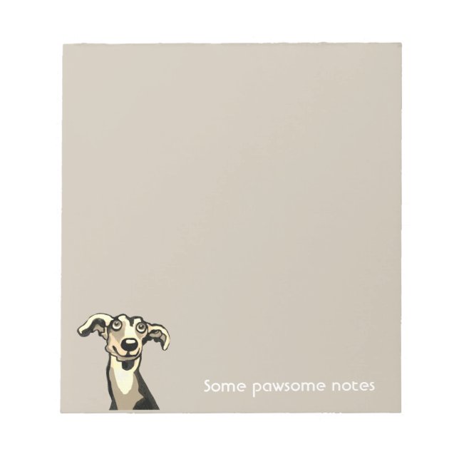 Whippet, pawsome notes paper pad notizblock (Vorderseite)