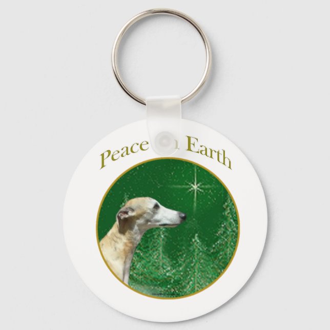 Whippet Peace Schlüsselanhänger (Vorderseite)