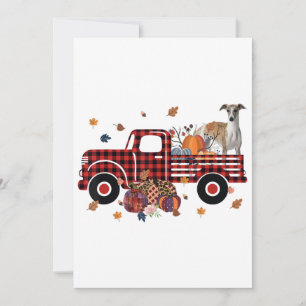 Whippet Pumpkin Truck Erntedank Halloween-Geschenk Feiertagskarte