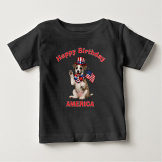 Whippet Puppy (2i) Patriotic Kid T-Shirt