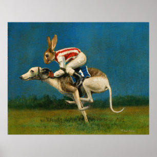 Whippet Racer Print Poster
