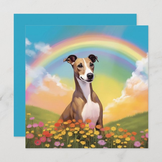 Whippet Rainbow Bridge Memorial Custom Dog Name (Vorne/Hinten)