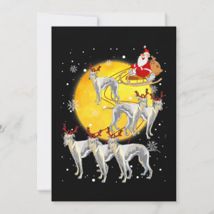 Whippet-Rentier-Weihnachten-Lustiger-Santa-Whippet Feiertagskarte
