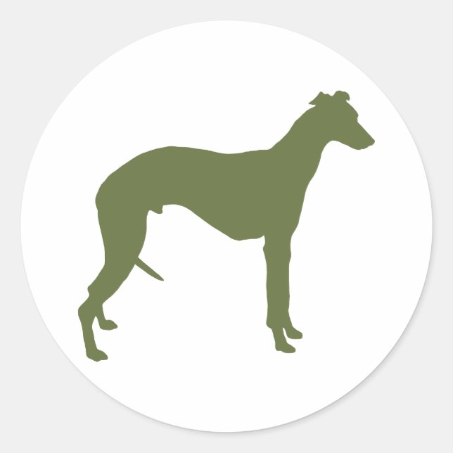 Whippet Runder Aufkleber (Vorderseite)