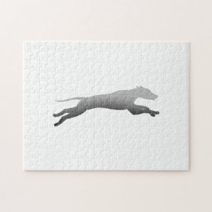 Whippet Running Silhouette Puzzle