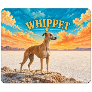 Whippet, Salt Flats Vintage-Wasserfarbe Mousepad