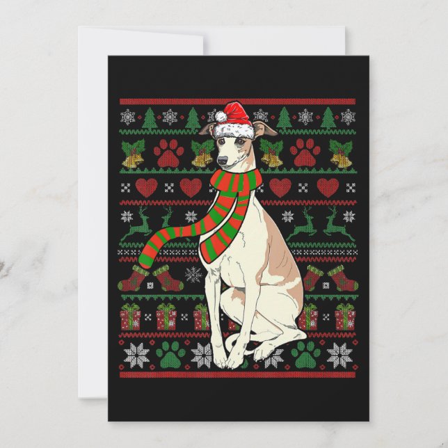 Whippet Santa Claus Funny Dog Lover Weihnachten (Vorderseite)