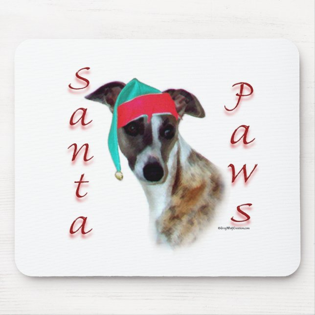 Whippet Santa Paws Mousepad (Vorne)