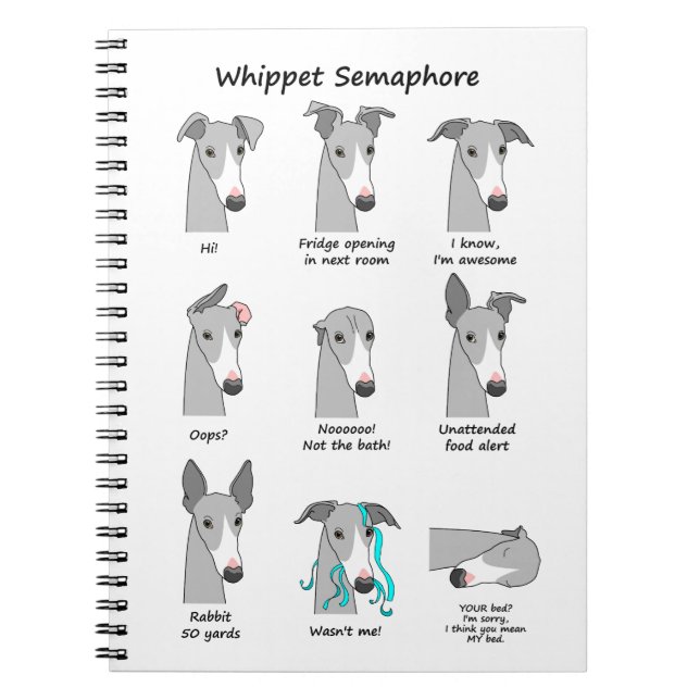 Whippet Semaphor Notizblock (Vorderseite)