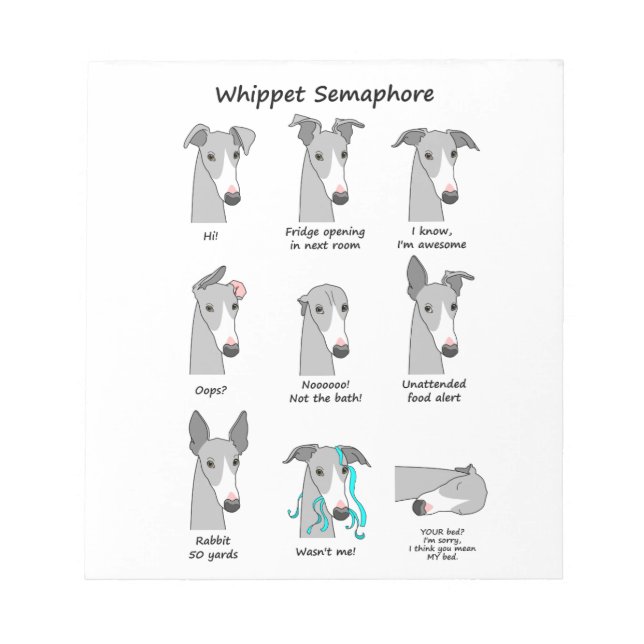 Whippet Semaphore Notizblock (Vorderseite)