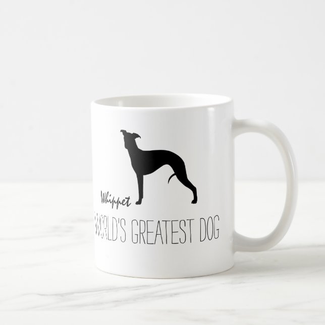 Whippet-Silhouette | Der größte Hund der Welt Tasse (Rechts)