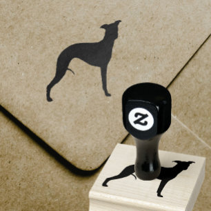 Whippet Silhouette Gummistempel