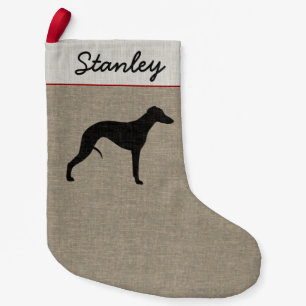 Whippet Silhouette Hund Personalisiert Kleiner Weihnachtsstrumpf