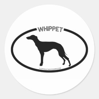 Whippet-Silhouette-Schwarze Aufkleber