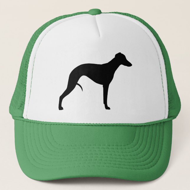 Whippet Silhouette Truckerkappe (Vorderseite)