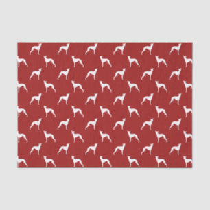 Whippet Silhouetten Muster Rot Seidenpapier