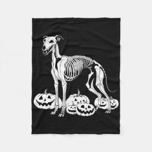 Whippet Skeleton Geburtstag Halloween Hundefrauen Fleecedecke