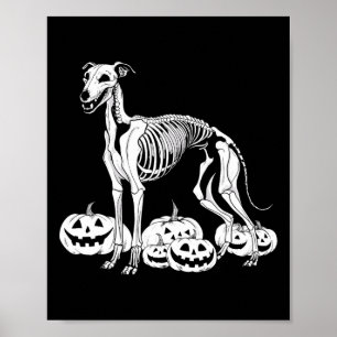Whippet Skeleton Geburtstag Halloween Hundefrauen Poster