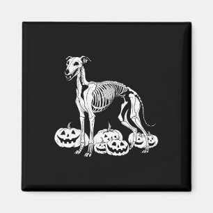 Whippet-Skelett Geburtstag Halloween Hund Männer F Magnet