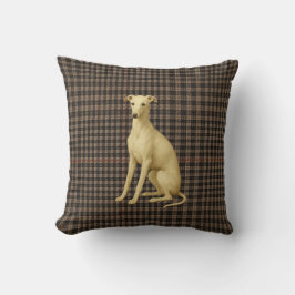 Whippet tartan / plaid / tweed cushion kissen